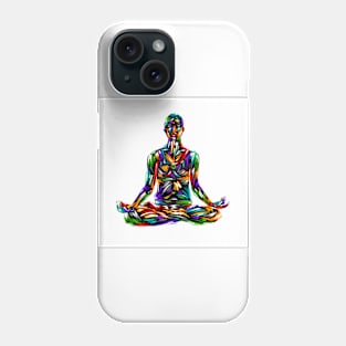 Yoga lotus position man digital illustration Phone Case