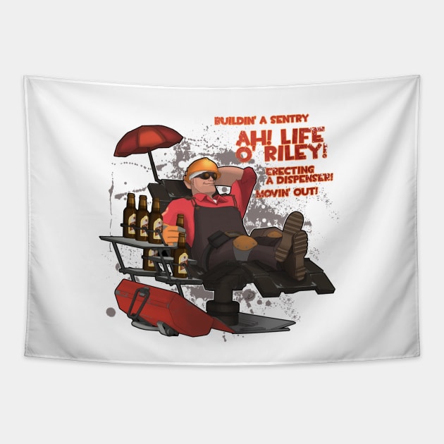 Red Engineer - Team Fortress 2 Tapestry by Domadraghi