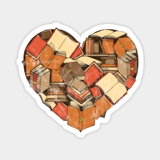 Book Lover Heart of Books Magnet