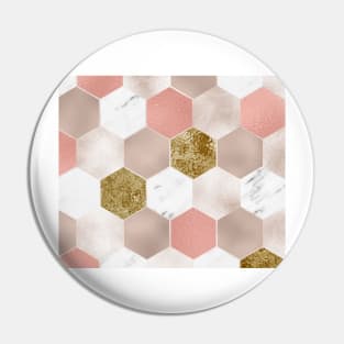 Blush carat and marble hexagons Pin