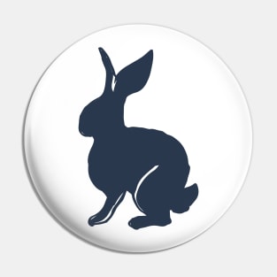 rabbits in the vegetable garden dark blue Pin