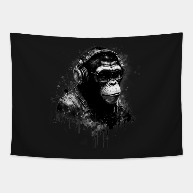 Graffiti Chimpanzee Tapestry by Abili-Tees