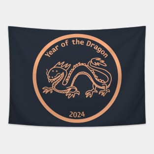 Year of the Dragon 2024 Peach Fuzz Tapestry