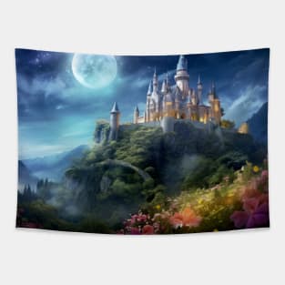 Fortress Castle Otherworldly Dimension Fantastic Landscape Surrealist Tapestry