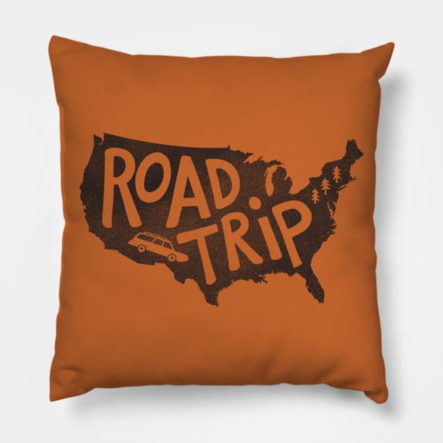 Road Trip USA Pillow by cabinsupply