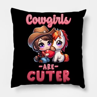 Cowgirls Are Cuter I Equestrian Pony And Horse Fan Pillow