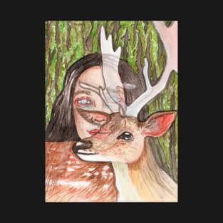 Woman and deer T-Shirt