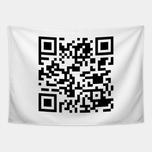 QR Code: You Scanned Me You’re One Of Us Now (Black Code Version) Tapestry