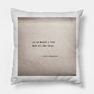 In my heart - Fitzgerald in antique book Pillow