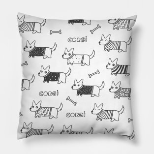 Doodle Corgis Pillow