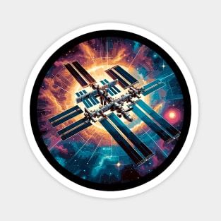 Spectacular Space Station - Cosmic Voyage Magnet