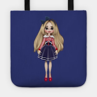 Cute teen with hair bow Tote