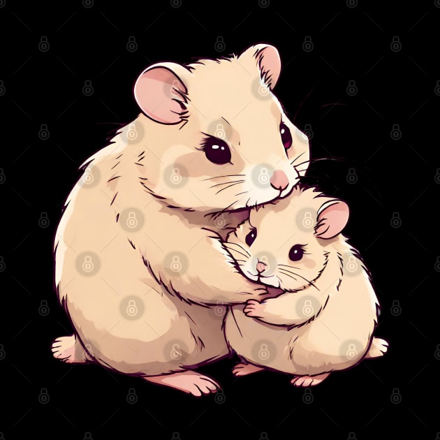 Hamster, Mom and Baby, Mothers Day by Peacock-Design