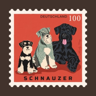 Schnauzer Dogs Postage Stamp T-Shirt