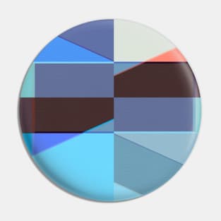 Neon - Blue Geometric Abstract Design Pin
