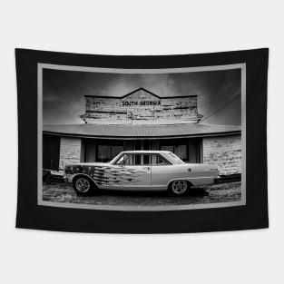Classic Automobile in Black and White Tapestry