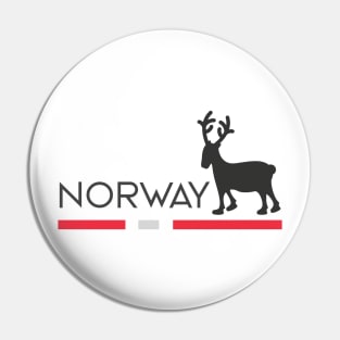 Norway elk and flag Pin