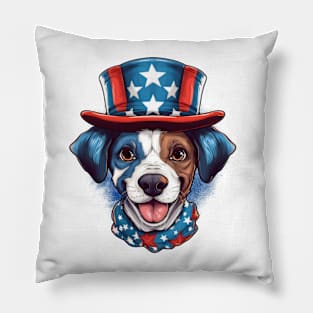 4th of July Dog #2 Pillow