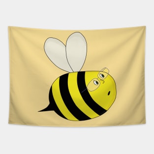 A Cute Chubby Bee Wearing Glasses Tapestry