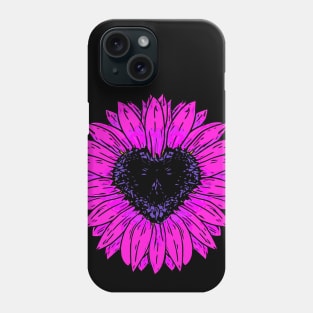 Sunflowers heart, pink flowers, cute design Phone Case