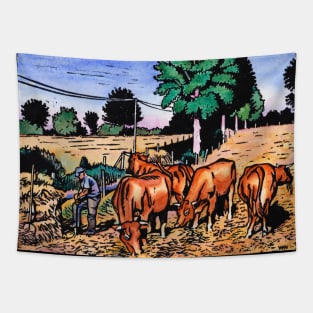 French Cows Tapestry