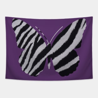 Black and White Zebra Butterfly Tapestry