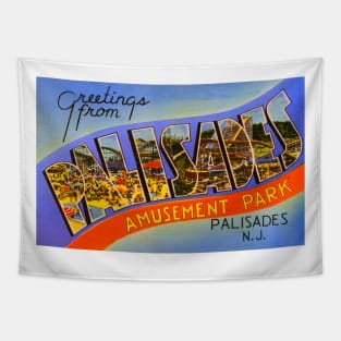 Greetings from Palisades Amusement Park - Vintage Large Letter Postcard Tapestry