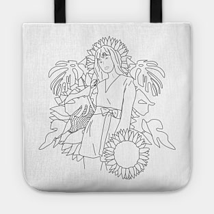 Girl with plants Tote