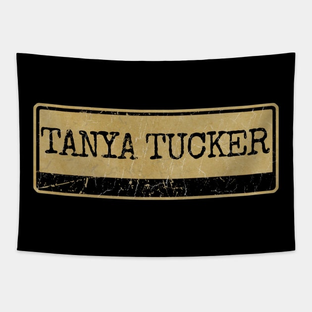 Aliska, text black retro Tanya Tucker Tapestry by Aliska