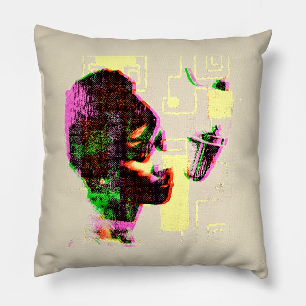 Aretha Franklin Pillow by HAPPY TRIP PRESS