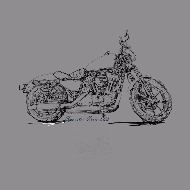 Sportster Iron 883 Sketch by HelloDisco