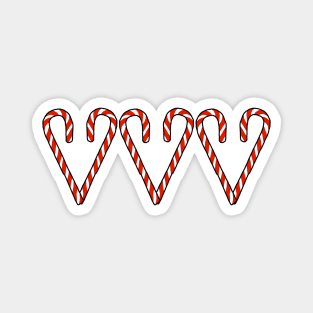 Christmas Candy Canes as Valentine Hearts Magnet