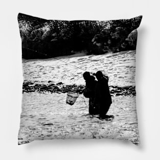 Trout fishing in winter Pillow