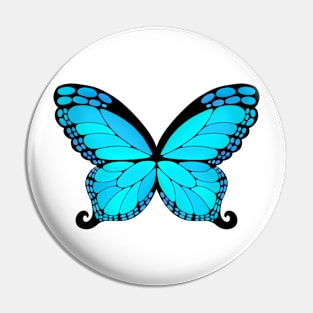 Blue Butterfly Wings Pin