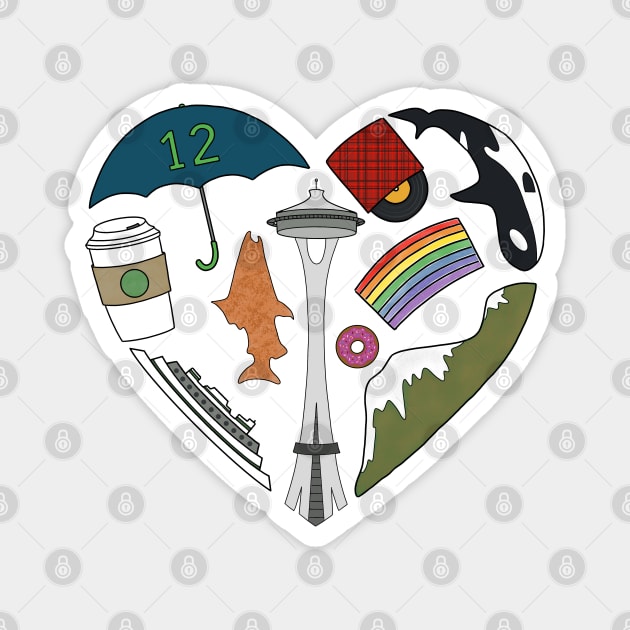 Seattle Love Magnet by CupcakeCandice