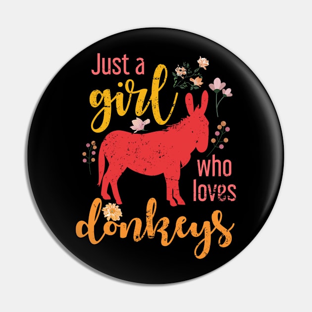 Girl Donkey Lover Gift Donkey Pin by shirtsyoulike