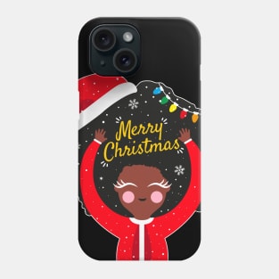 Black Cute Girl Santa Phone Case