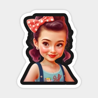 Cute retro girl Magnet