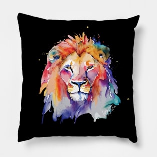 Majestic Lion Watercolor Art Print Pillow