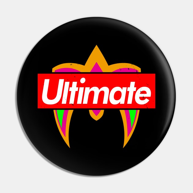 Ultimate Wrestler Retro 80's Pro Wrestling Warrior Icon Logo Parody Pin by BoggsNicolas