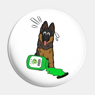 Funny guard Dog Spilled Wasabi Sauce Pin