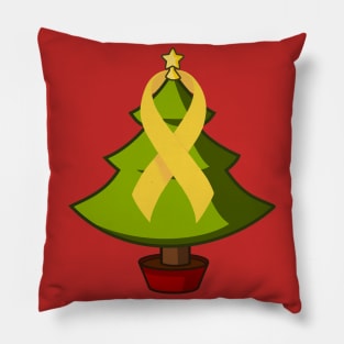 Childhood Cancer Awareness Christmas Tree Pillow