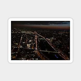 Paris Seine River Nighttime City Lights Magnet