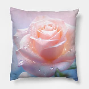 Flower Water Drop Nature Serene Tranquil Pillow