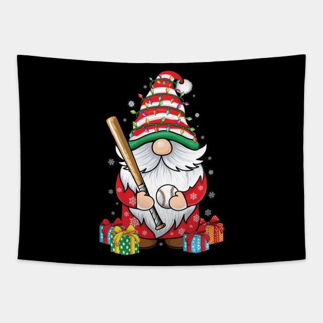 cute gnomes Baseball lover's funny Christmas gnome baseball Tapestry by UNXart