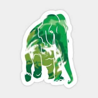 Tie-dye green elephant Magnet