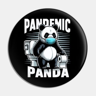 "Pandamic Panda" A Panda with a Mask and Toilet Paper Pin