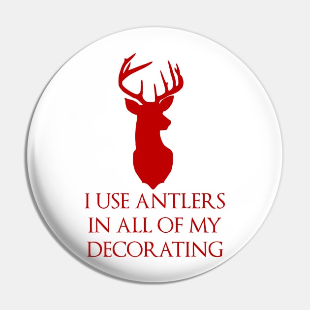 Antlers Red Pin by SugaredInk