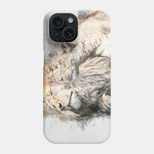 Lioness Lion Animal Wild Africa Jungle Safari Couple Wildlife Phone Case by Cubebox