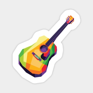 Colorful Guitar in Vector Wpap Pop Art Design Magnet